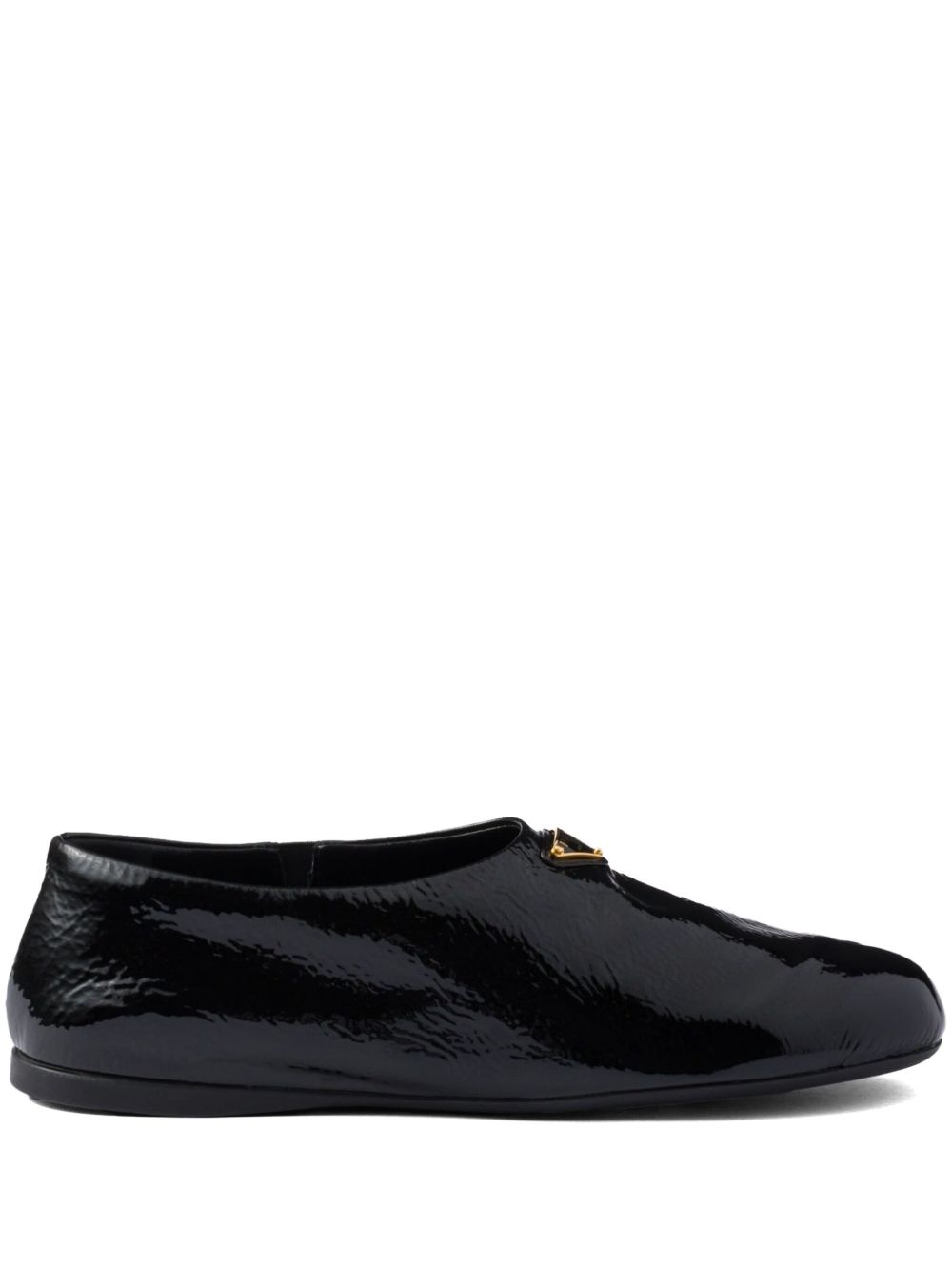 Prada patent-leather flat shoes Zwart