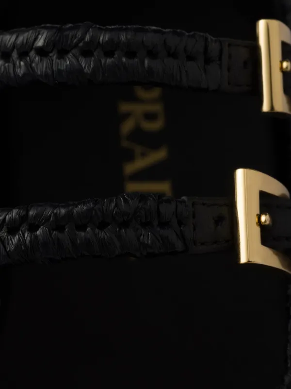 Prada Crochet Ballerinas Shoes | Black | FARFETCH