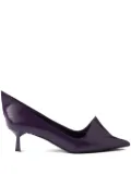 Prada 55mm brushed leather pumps - Purple