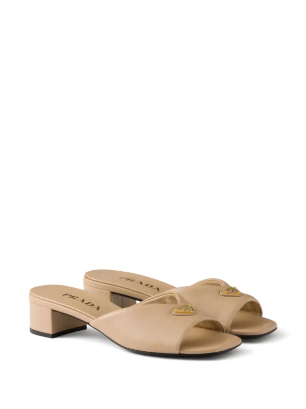 【PRADA】訳アリ☆lady's ナッパレザーサンダル(35/35.5size) 2023SS PRADAプラダ ナッパレザー フラットフォームサンダル35.5