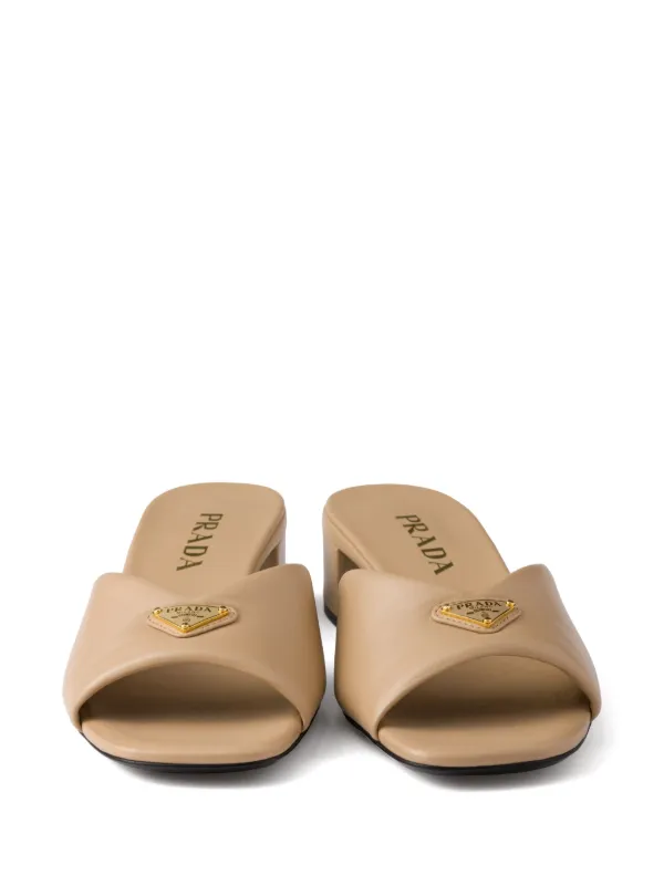 PRADA＊Soft padded leather wedge sandals サンダル 35mm＊送込 PRADA＊Soft padded leather wedge sandals サンダル 35mm＊送込