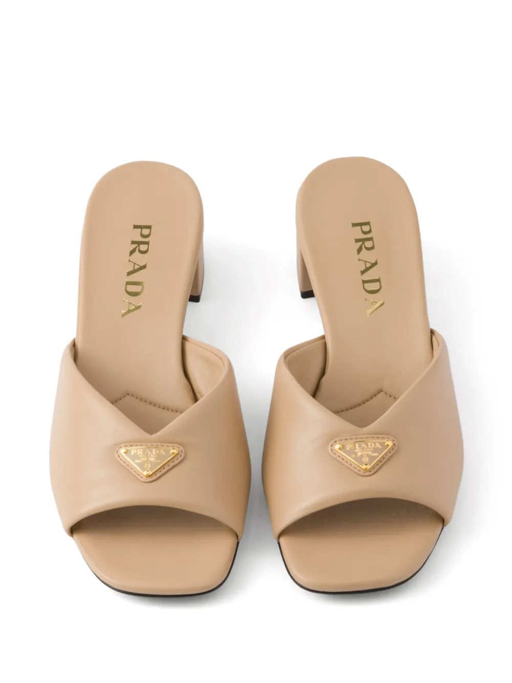 Prada 35mm padded mules Neutrals