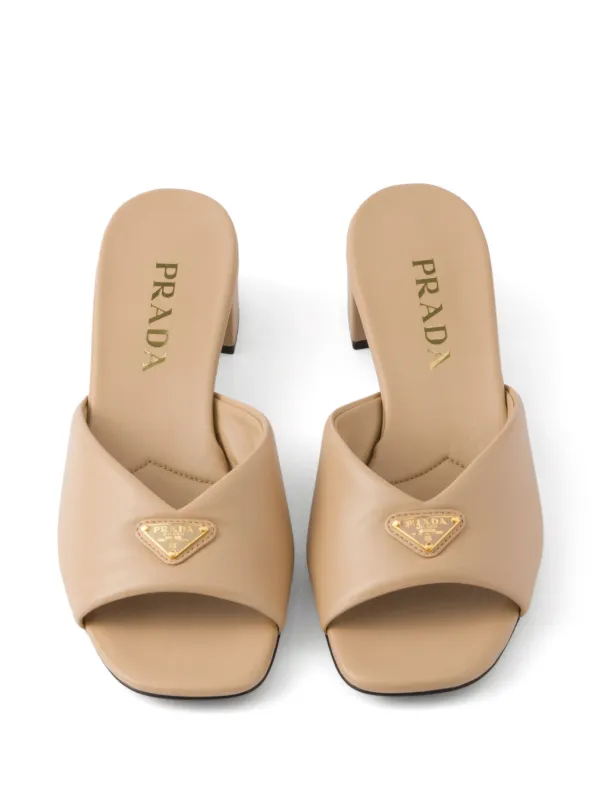 Prada 35mm Padded Sandals | Neutrals | FARFETCH