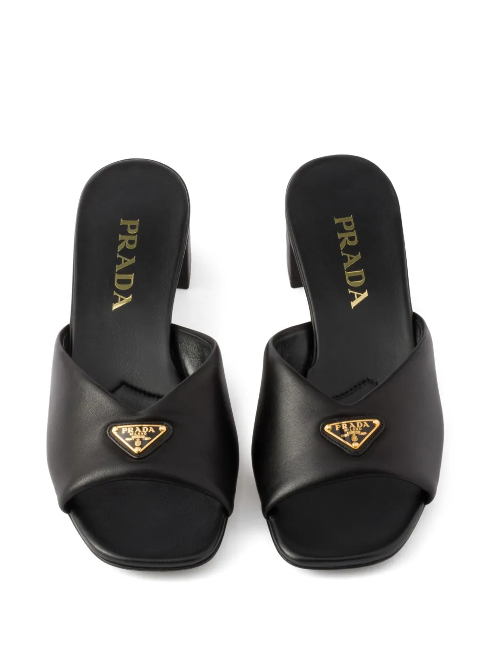 Prada 35mm padded leather sandals Black