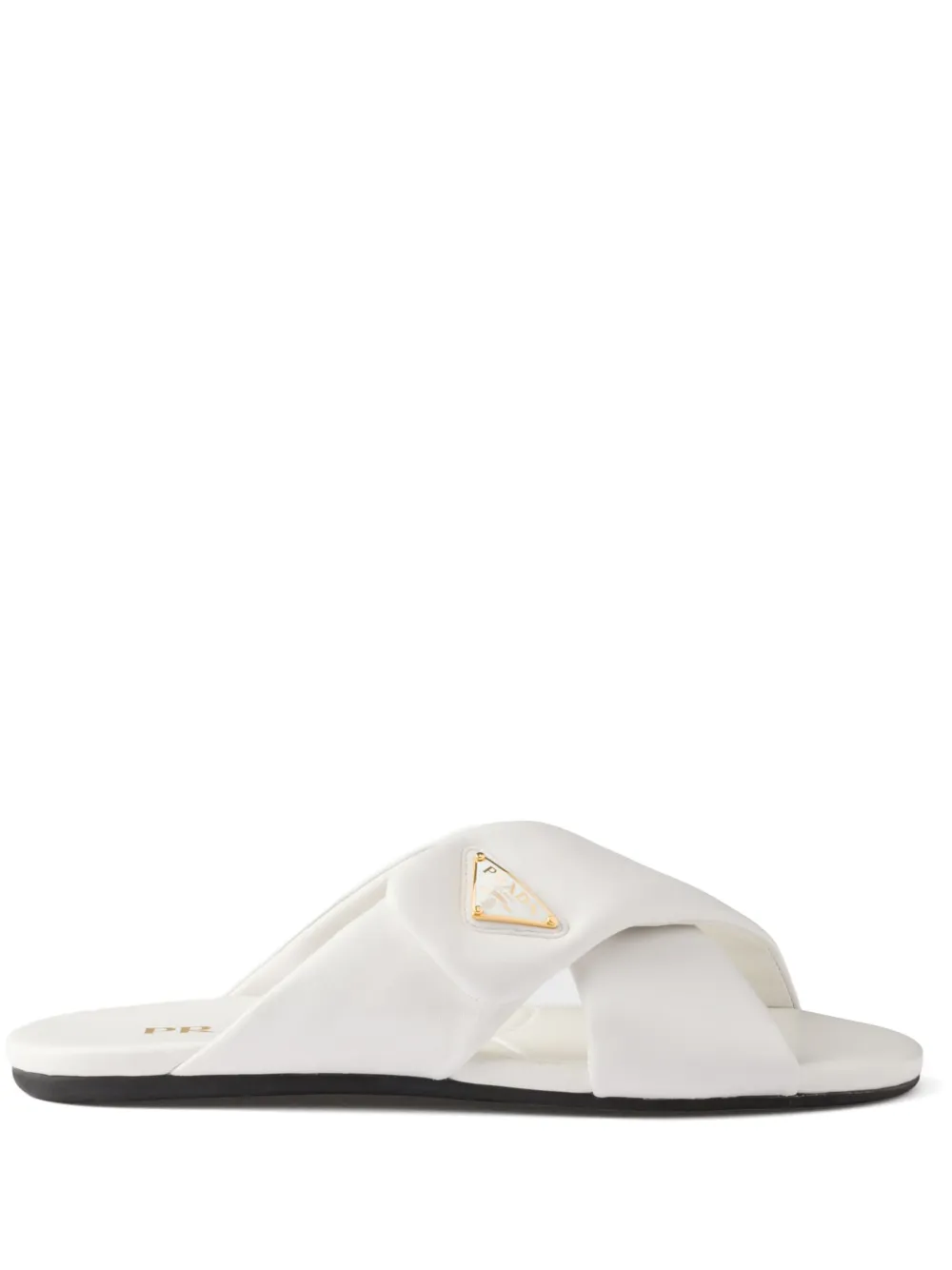 Prada Gewatteerde slippers van nappa leer Wit