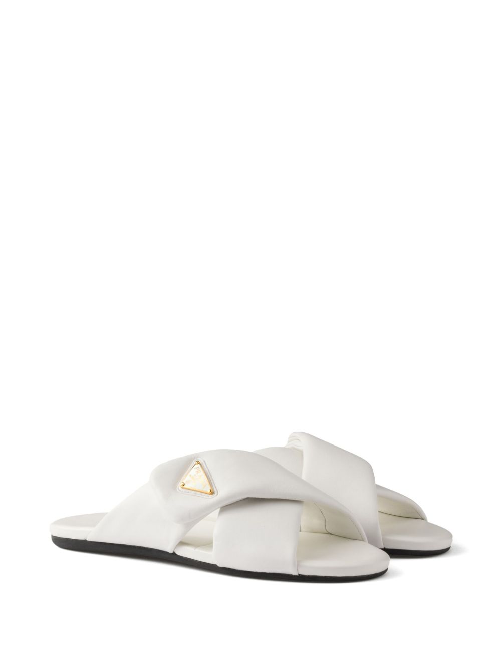 Prada Gewatteerde slippers van nappa leer - Wit