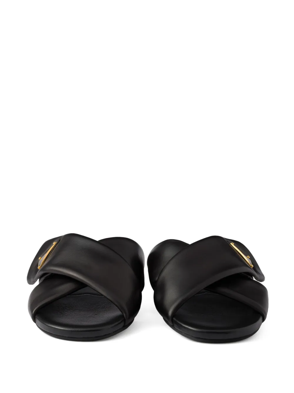 Prada Padded nappa leather slides Black