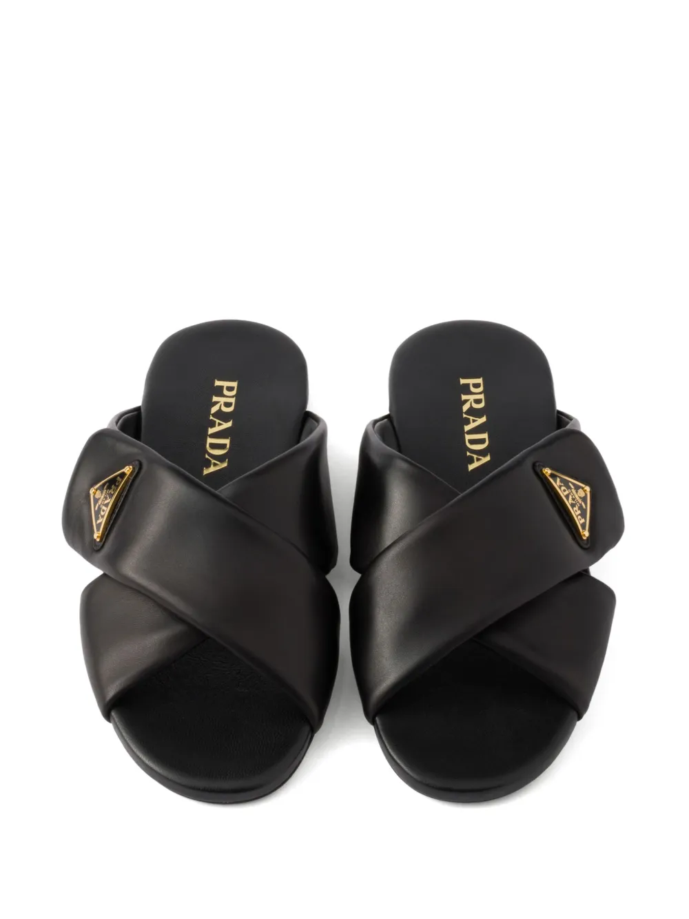 Prada Padded nappa leather slides Black