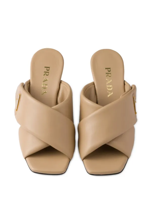 関税込◆送料無料!【PRADA】Soft Padded 65mm Sandals Prada 65mm Padded Sandals | Neutrals | FARFETCH