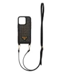 Prada enamel-logo iPhone 16 Pro case - Black