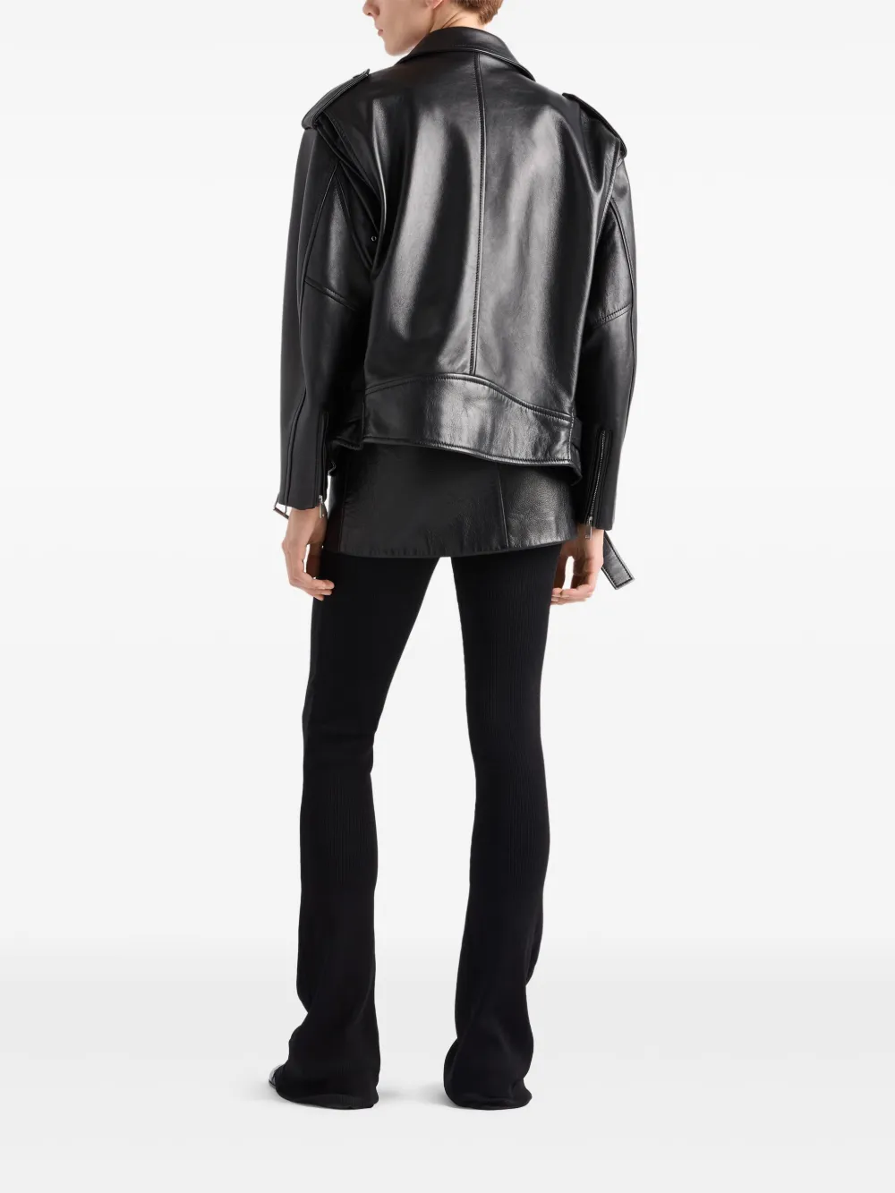 Prada Leren mini-rok Zwart