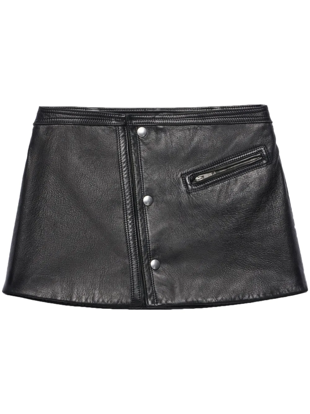 Prada Leren mini-rok Zwart