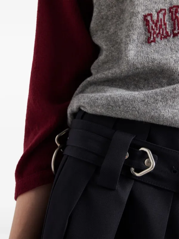 Prada ベルテッド プリーツスカート | グレー | FARFETCH JP
