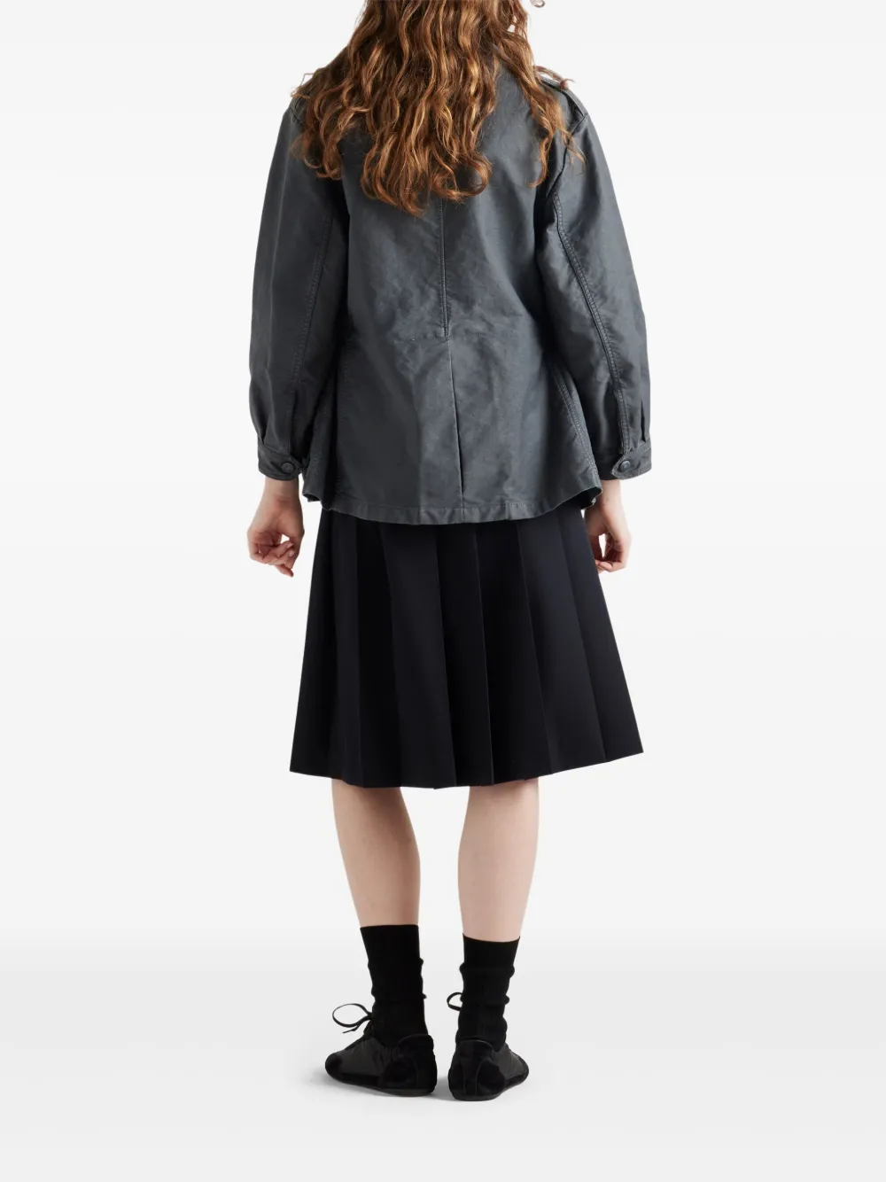 Prada Plooirok met ceintuur Blauw