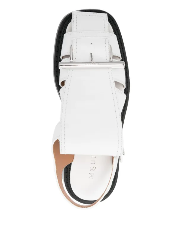 Alexander McQueen レザー サンダル | ホワイト | FARFETCH JP