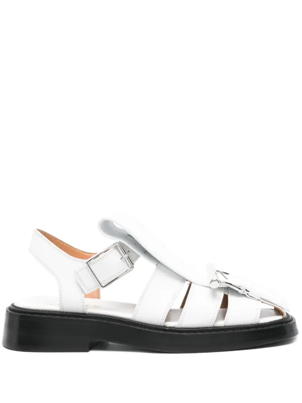 Alexander McQueen レザー サンダル | ホワイト | FARFETCH JP