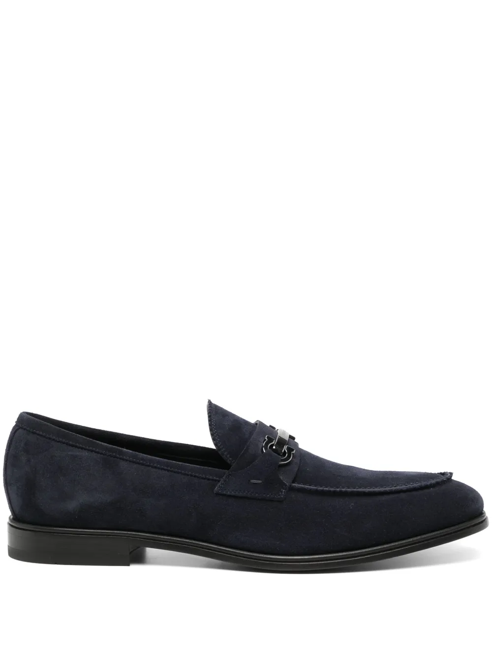 Ferragamo Gancini-buckle leather loafers Blue