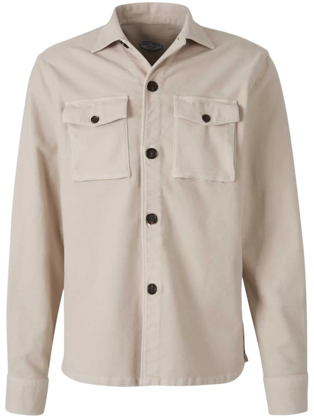 spread-collar overshirt