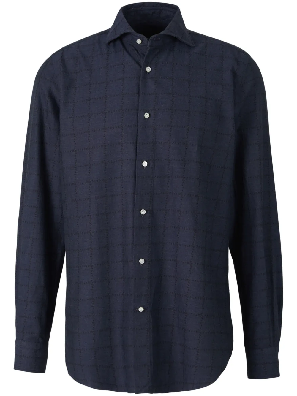 windowpane-pattern shirt