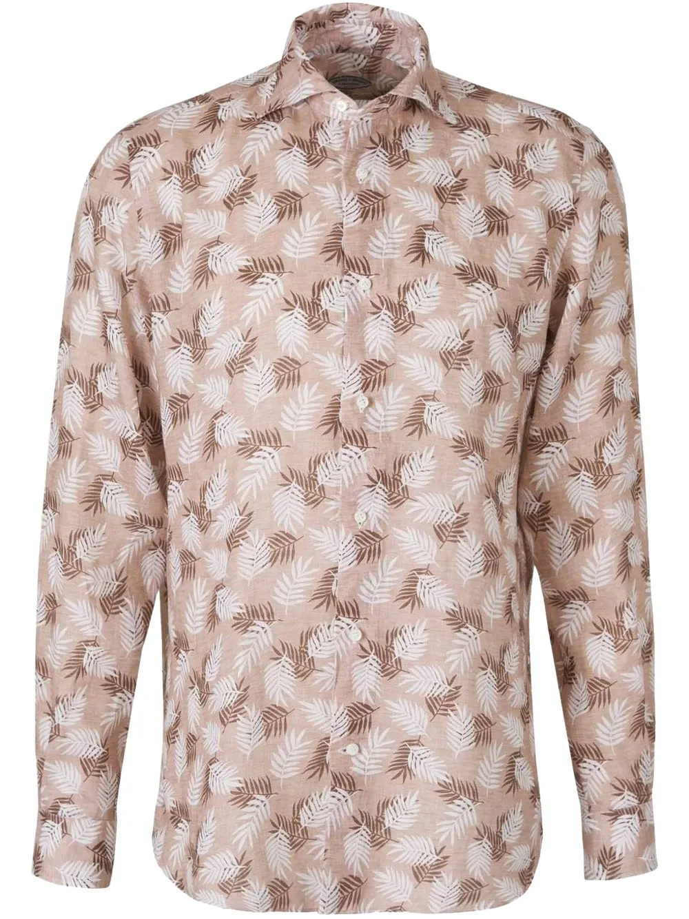 Vincenzo Di Ruggiero leaf-print shirt - Marrone