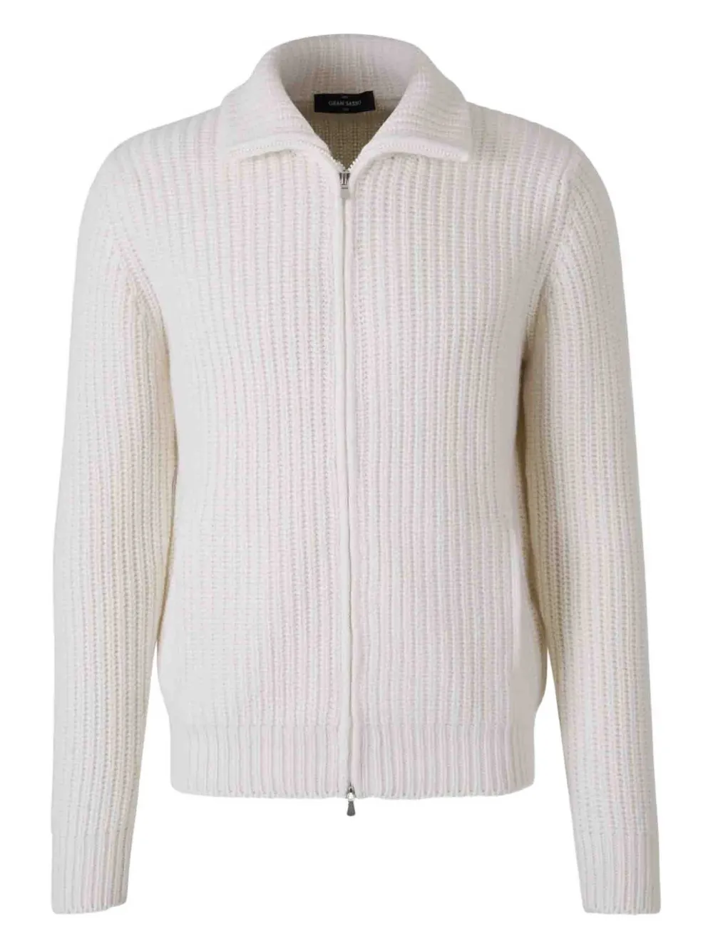 Gran Sasso Geribbeld vest met ritssluiting Wit