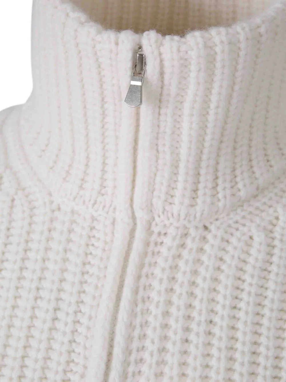 Gran Sasso Geribbeld vest met ritssluiting Wit