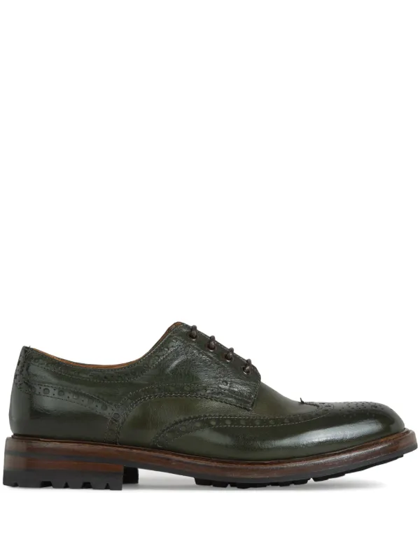 Green George Leather Derby Shoes Green FARFETCH UZ