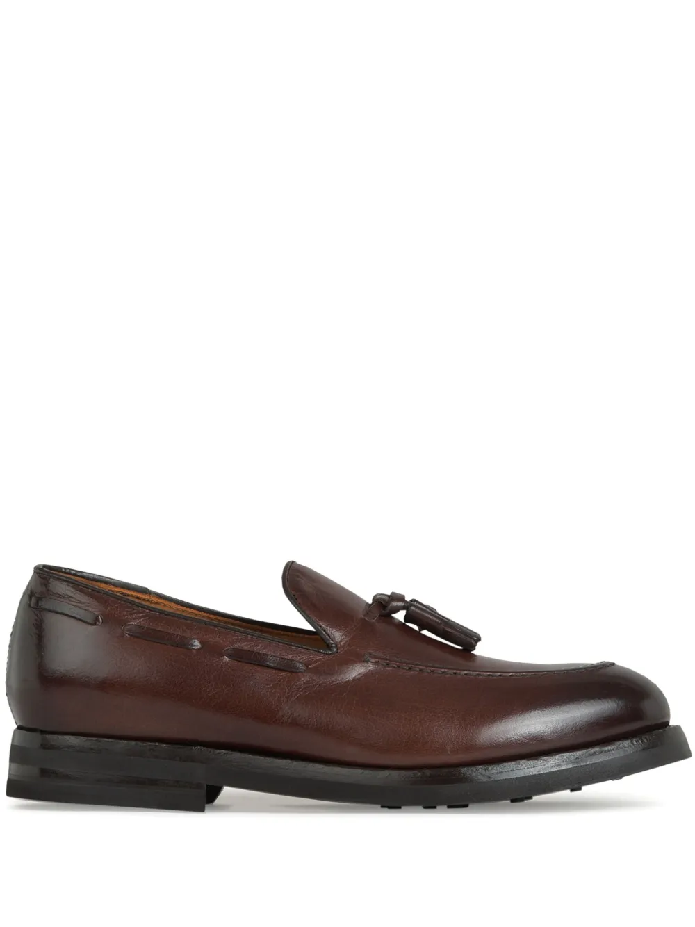 Green George leather loafers Brown