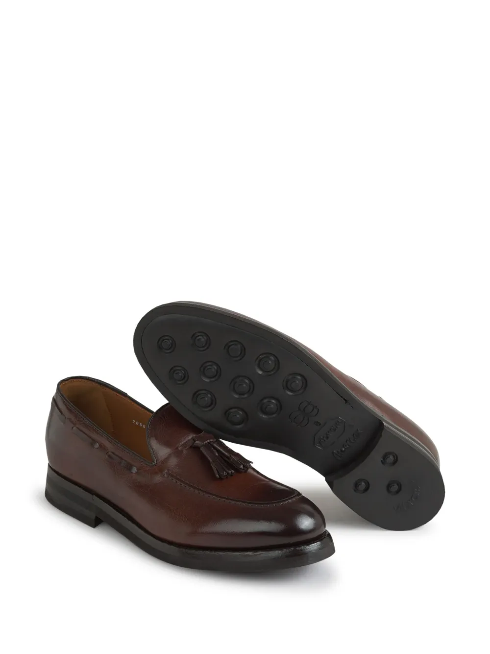 Green George leather loafers Brown