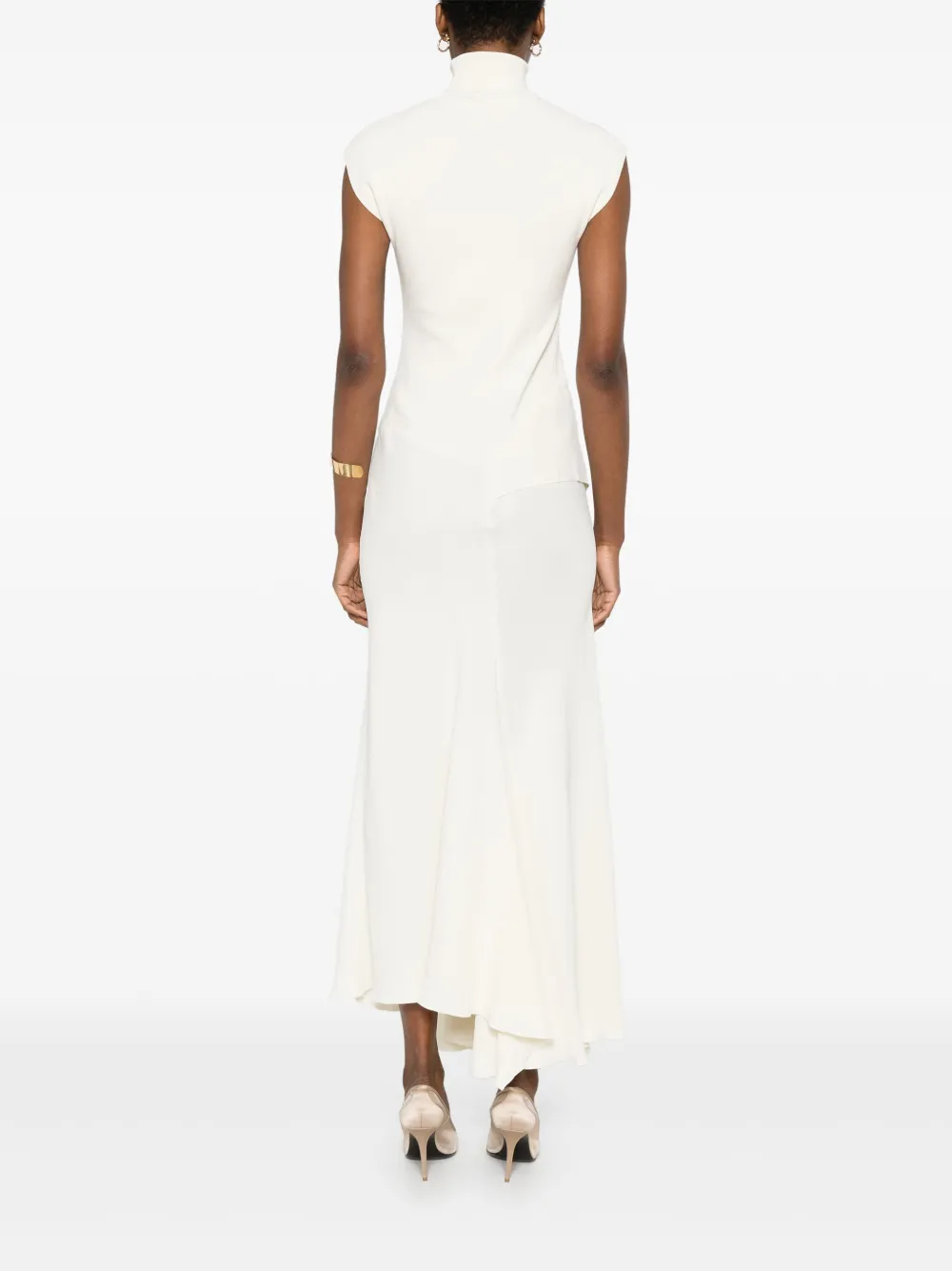 Victoria Beckham Asymmetrische maxi-jurk Beige