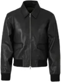 Officine Generale leather bomber jacket - Black