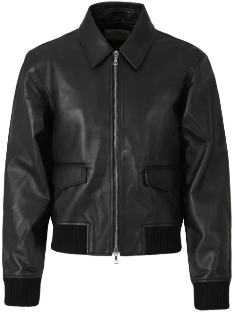 Officine Generale leather bomber jacket