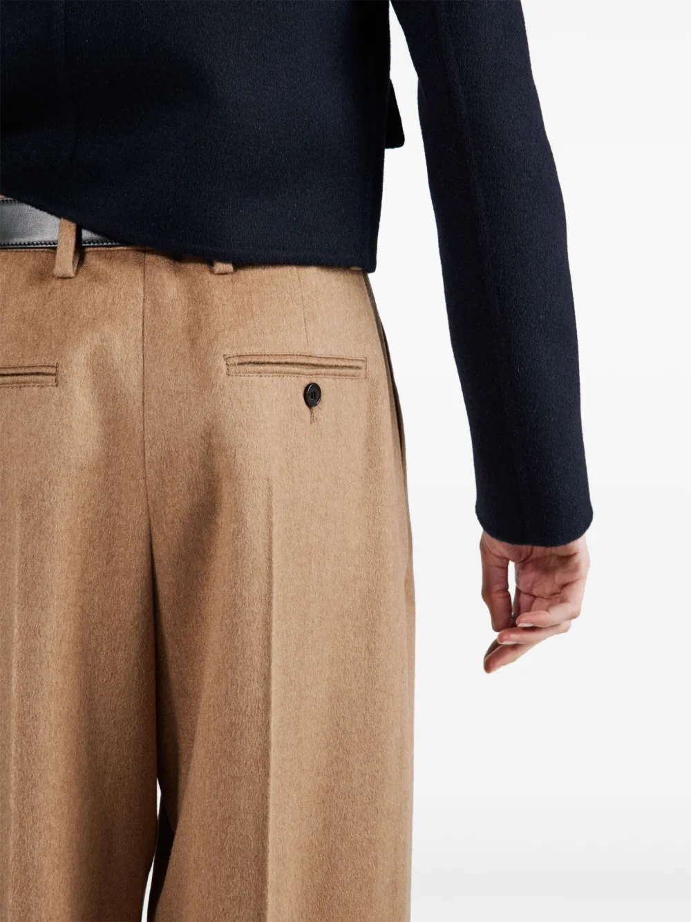 camel-hair trousers