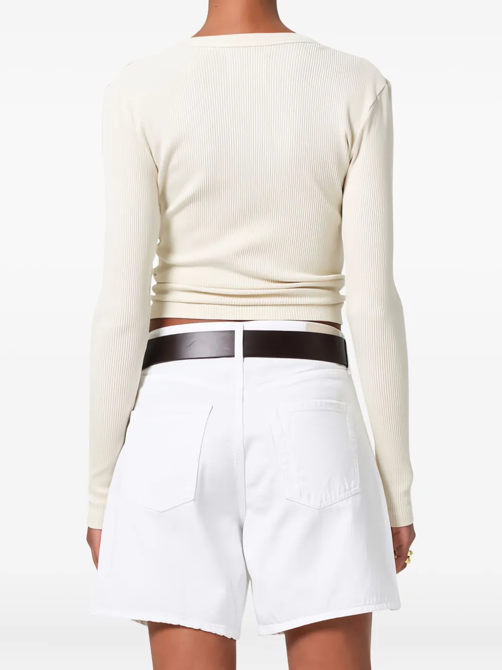Citizen Of Humanity Mara Scoop-neck Ribbed T-shirt In Neutral