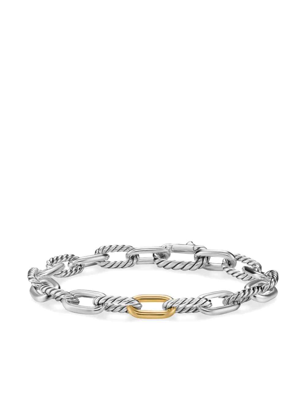 18kt yellow gold and sterling silver DY Madison® chain bracelet