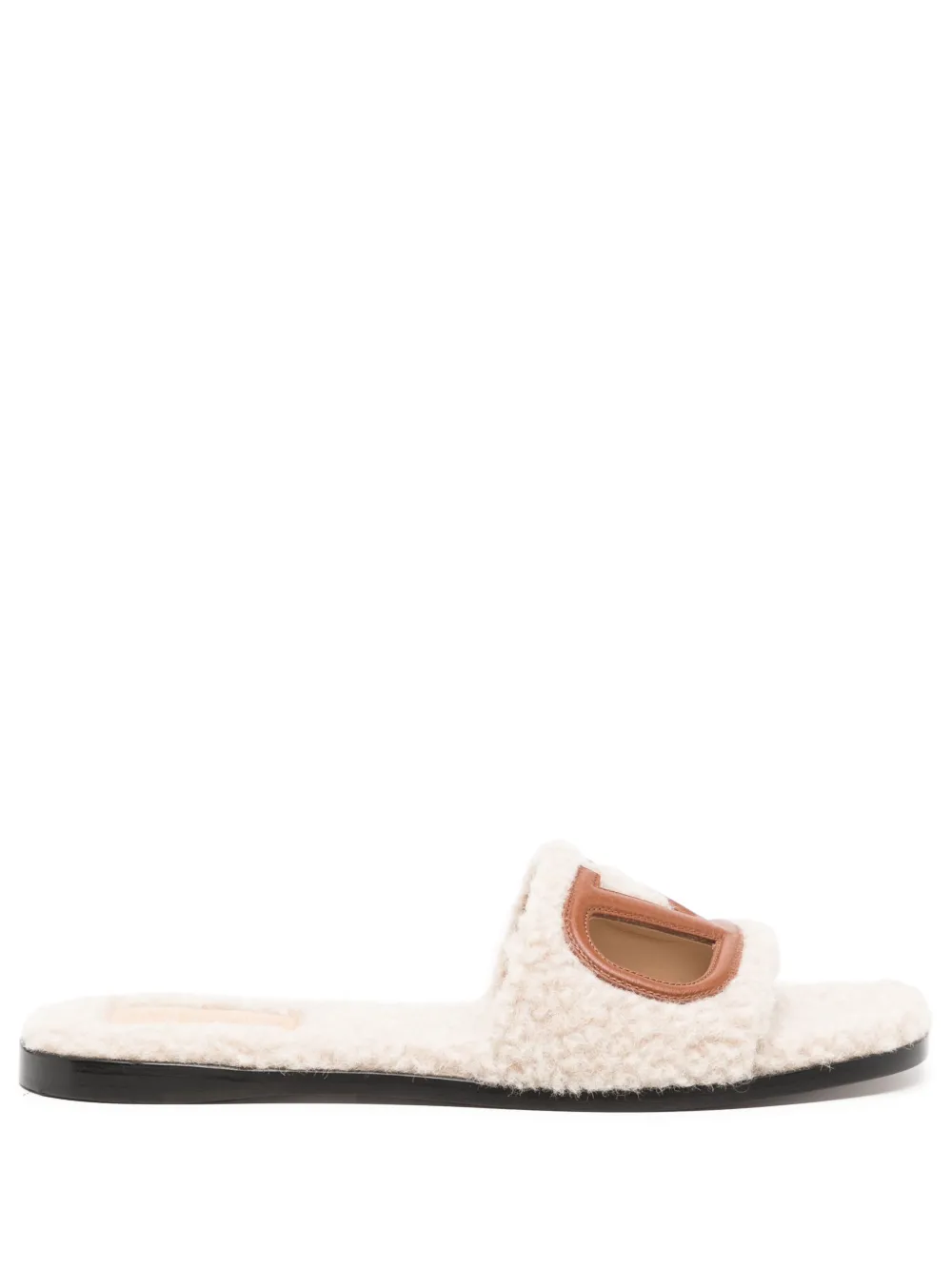 Valentino Garavani VLogo cut-out slippers Neutrals