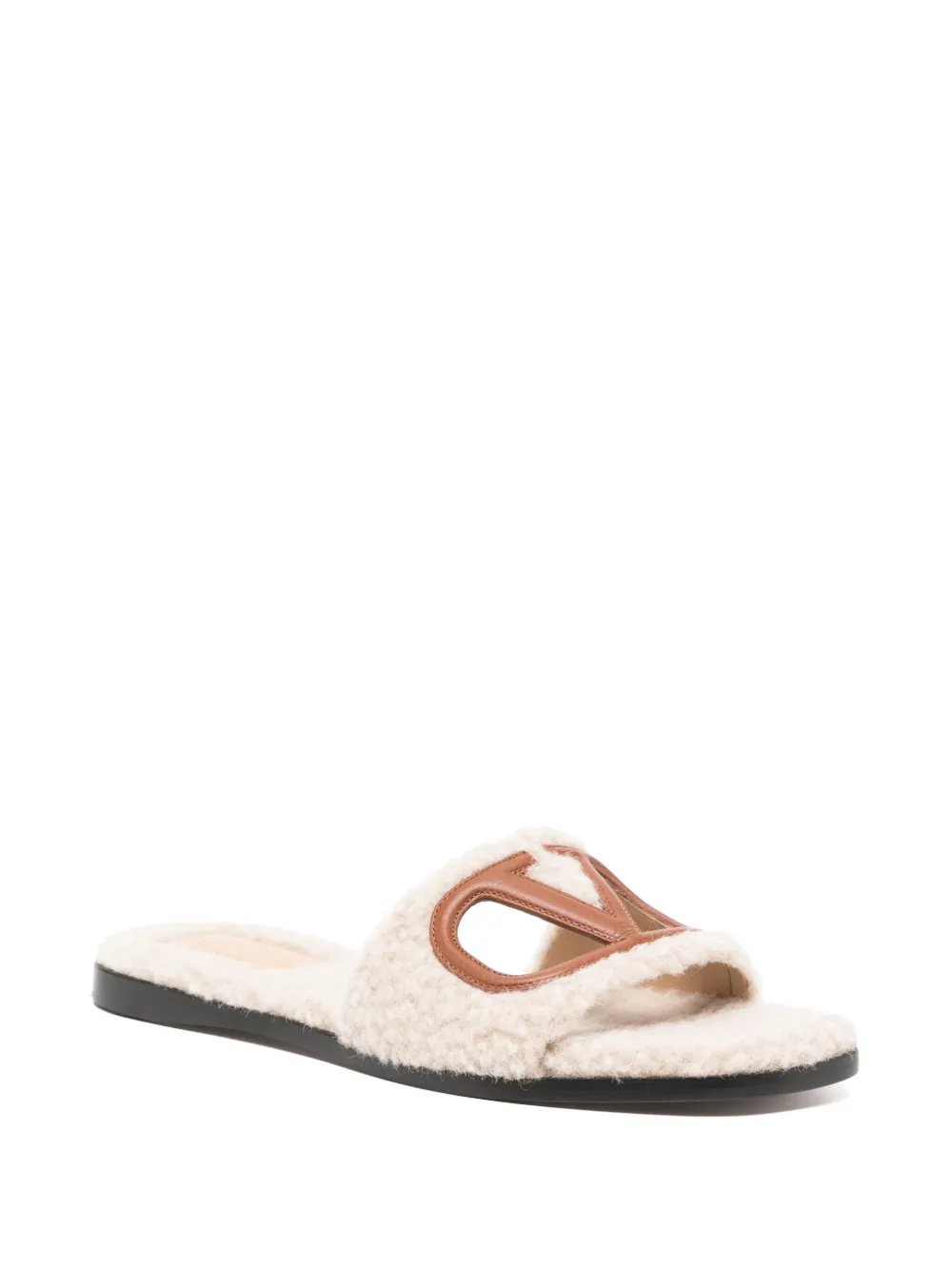 Valentino Garavani VLogo cut-out slippers Neutrals