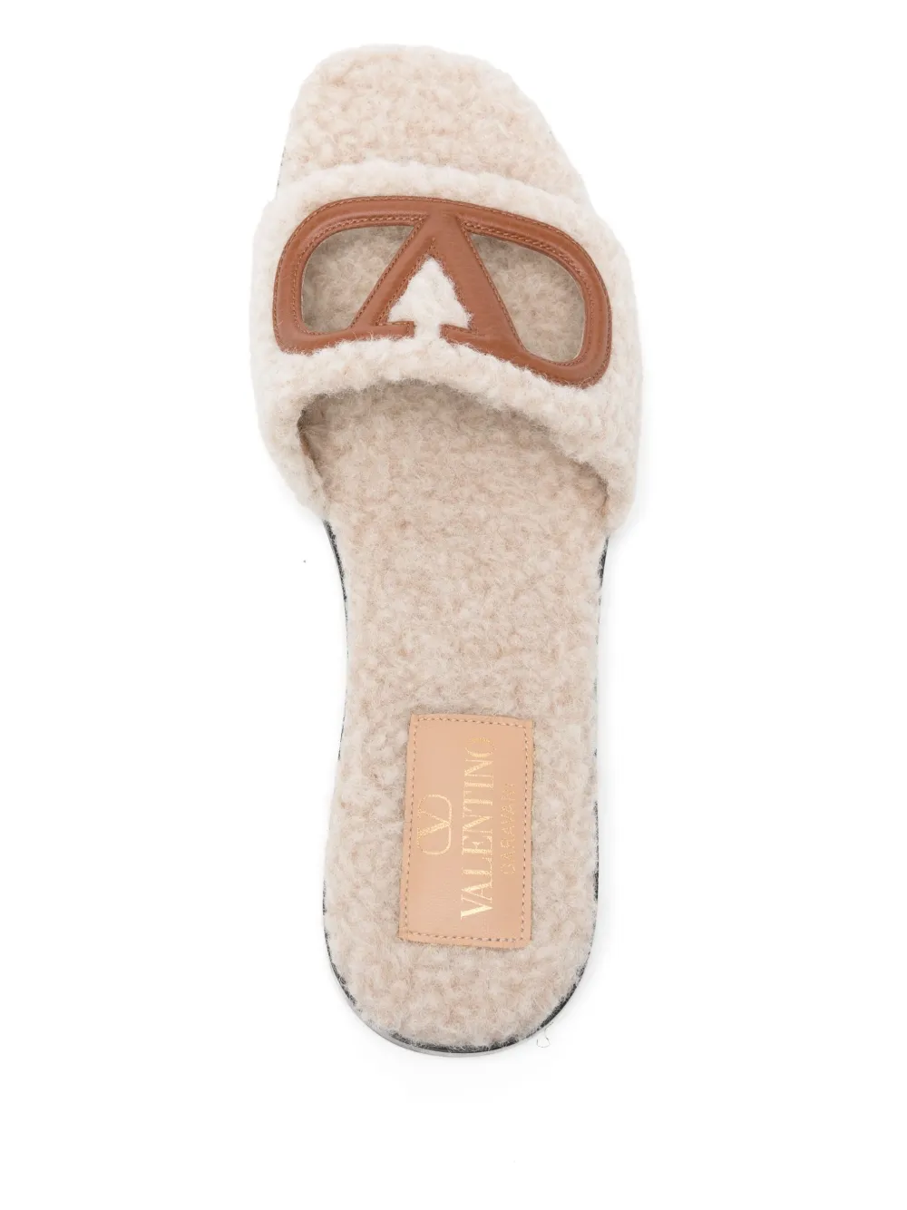 Valentino Garavani VLogo cut-out slippers Neutrals