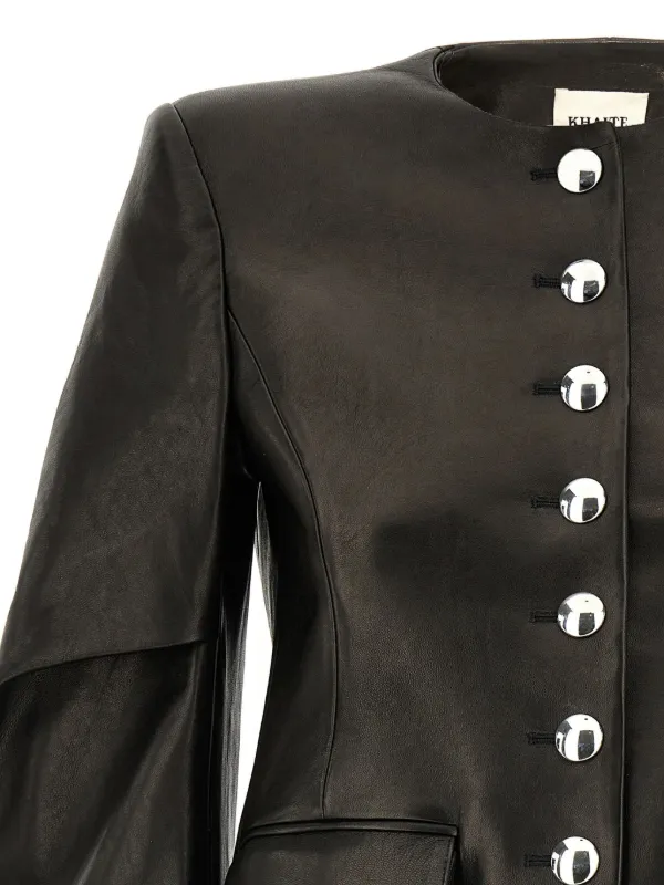 アウターその他 KHAITE 'Darlman' jacket Black Darlman leather jacket in black - Khaite | Mytheresa