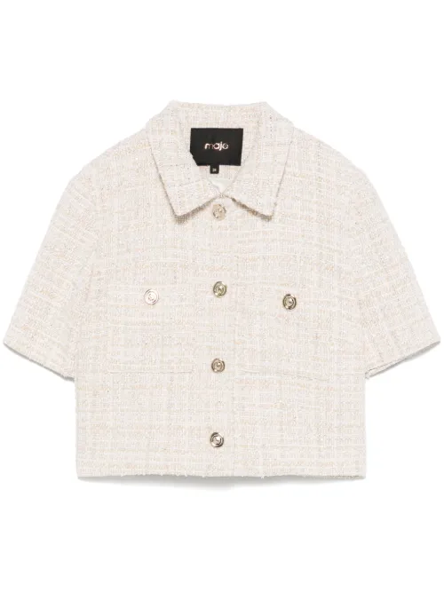 Veste en tweed à effet métallisé - Maje - Modalova