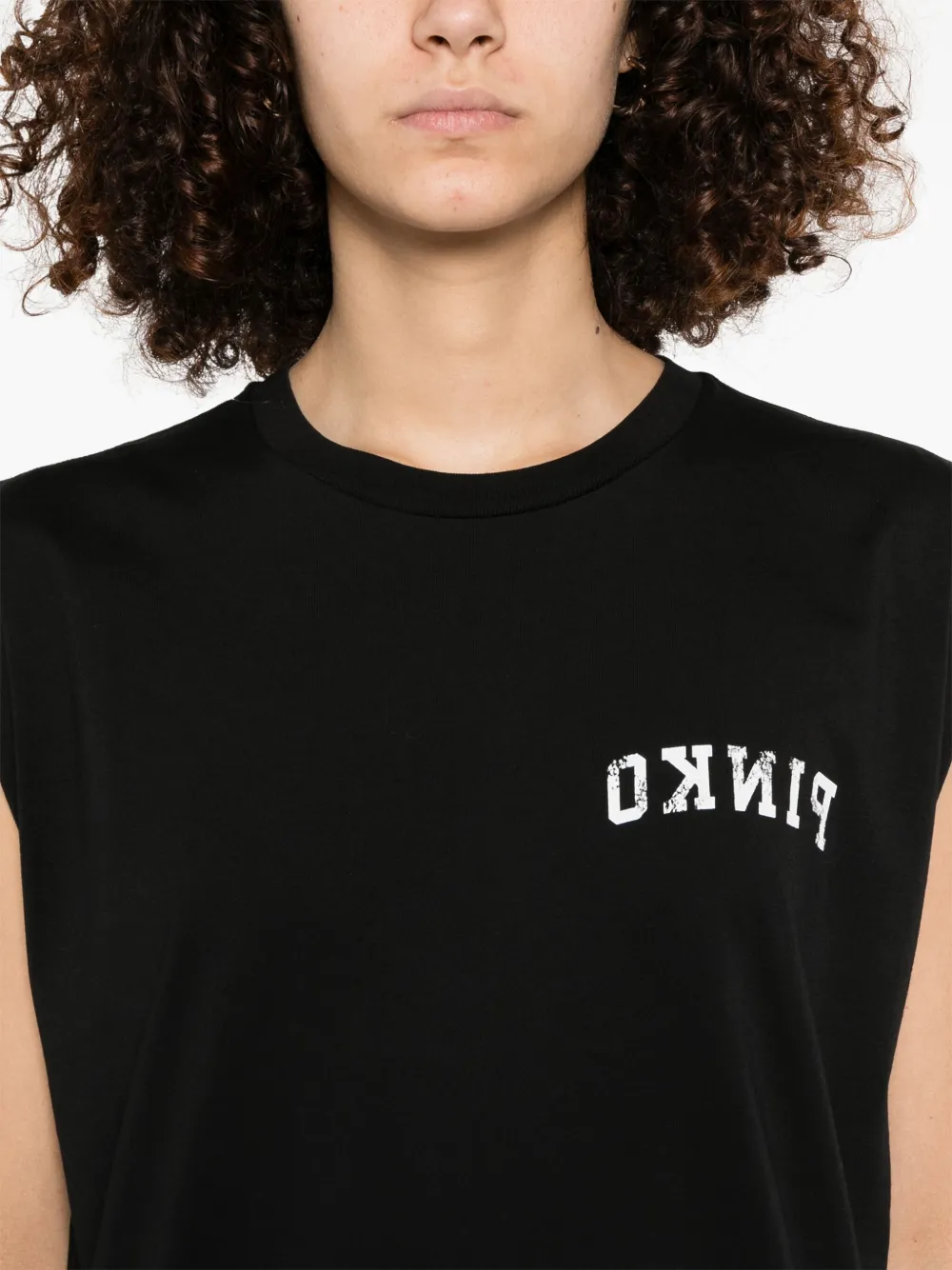 PINKO T-shirt met logoprint Zwart