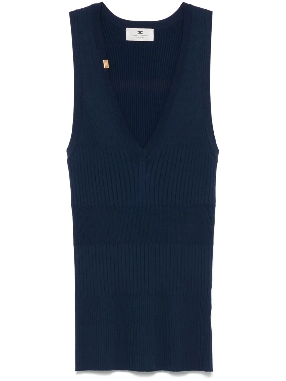 Elisabetta Franchi Ribgebreide tanktop Blauw