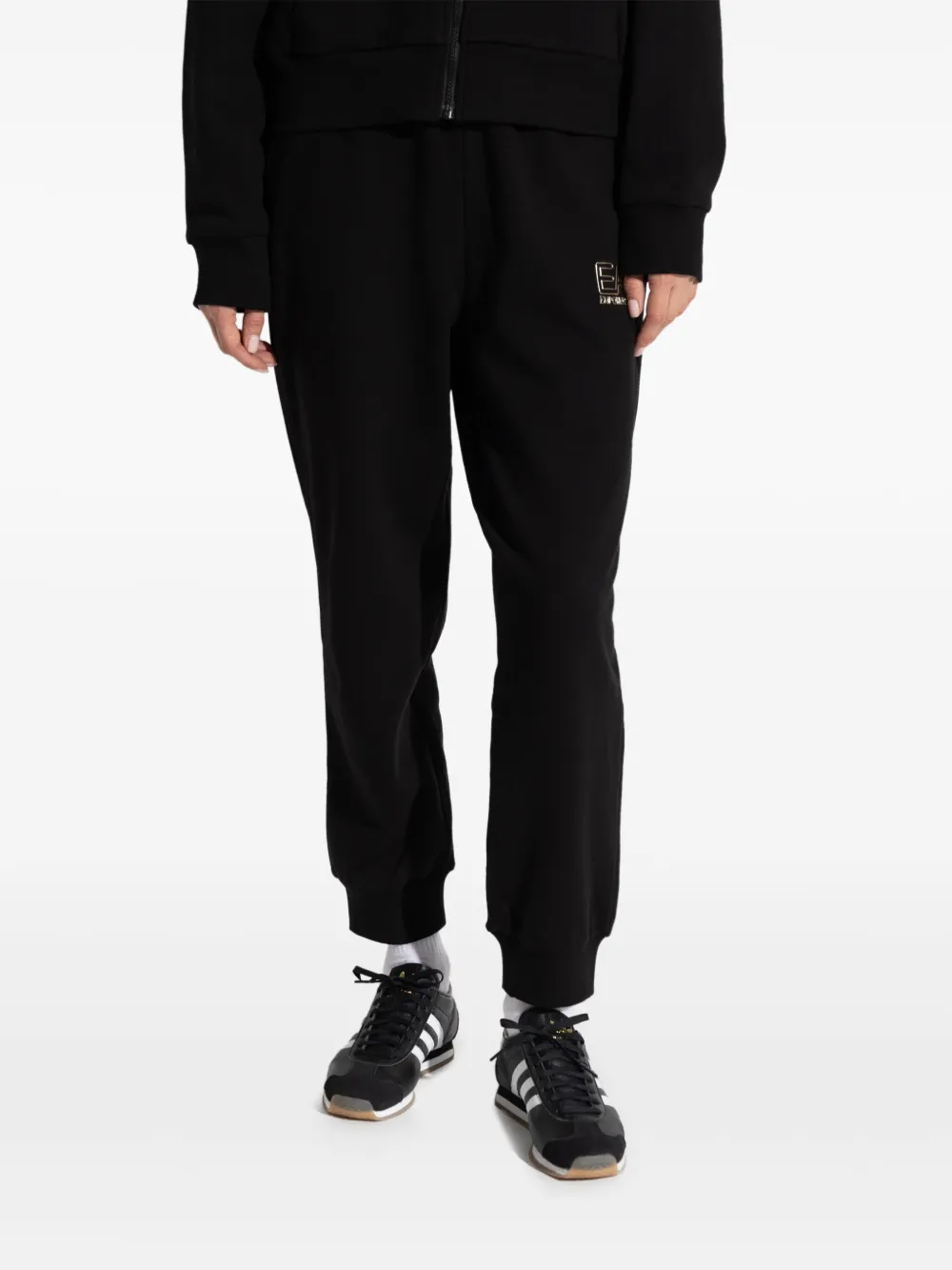 Ea7 Emporio Armani Trainingsbroek met logo-reliëf Zwart