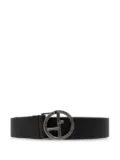 Giorgio Armani GA-logo leather belt - Black