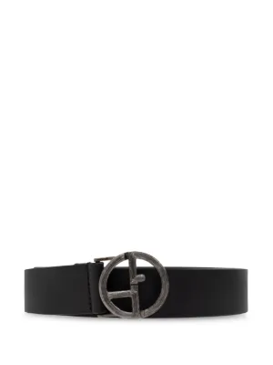 【key坊】Giorgio Armani ブラックレザーベルト Giorgio Armani GAロゴ レザーベルト | ブラウン | FARFETCH JP