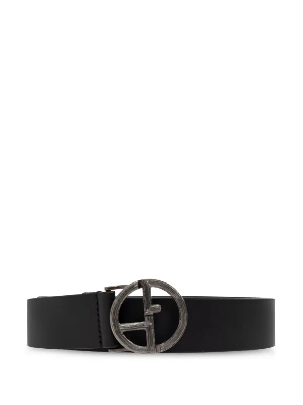 GIORGIO ARMANI GAロゴベルト サイズフリー Giorgio Armani GAロゴ レザーベルト | ブラック | FARFETCH JP