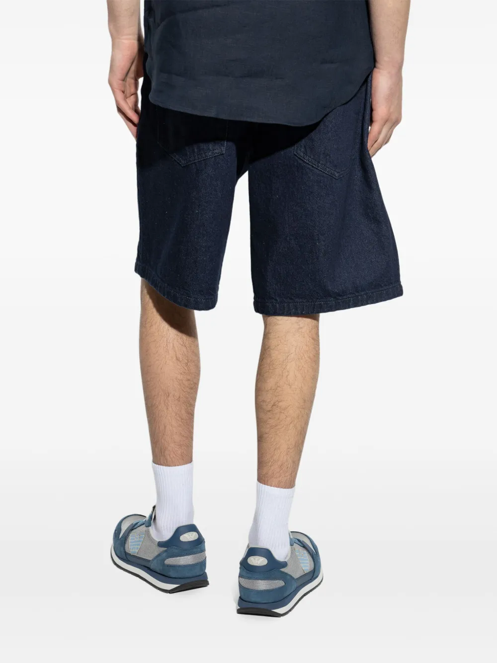 Emporio Armani Denim shorts Blauw