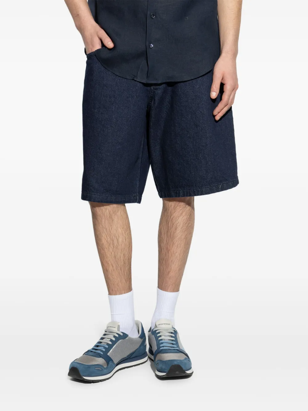 Emporio Armani Denim shorts Blauw