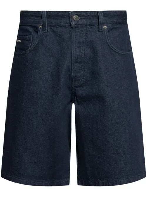 Short en jean à effet délavé - Emporio Armani - Modalova
