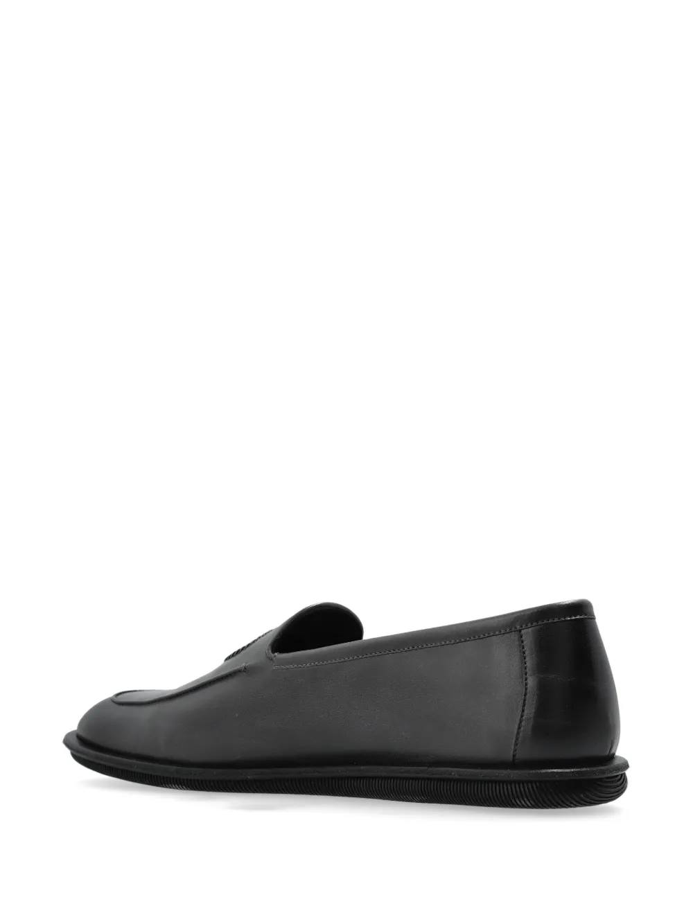 Giorgio Armani logo-detail leather loafers Grey